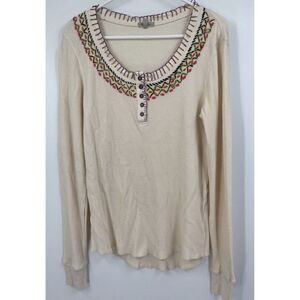 Mod-O-Doc For Sundance Large Waffle Knit Embroidered Top